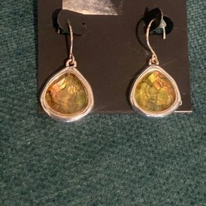 NWOT abalone silver drop earrings